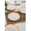 Ensemble de service à gâteaux 6 pièces Elegant, crème et or, 8,7 po x 8,7 po x 1,2 po | 100% céramique antibactérienne, lavable au lave-vaisselle et au micro-ondes, facile à nettoyer, surface durable | Parfait pour les célébrations et l'utilisation quotidienne