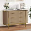 Large Fluted Farmhouse Sideboard with Storage Drawers