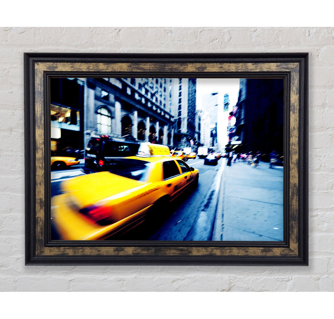 New York City Yellow Cab Blur - Einzelner Bilderrahmen Kunstdrucke