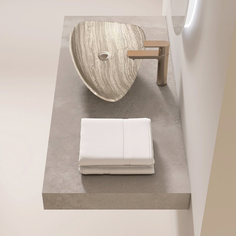 21" Freestanding Irregular Engineered Stone Vessel Sink