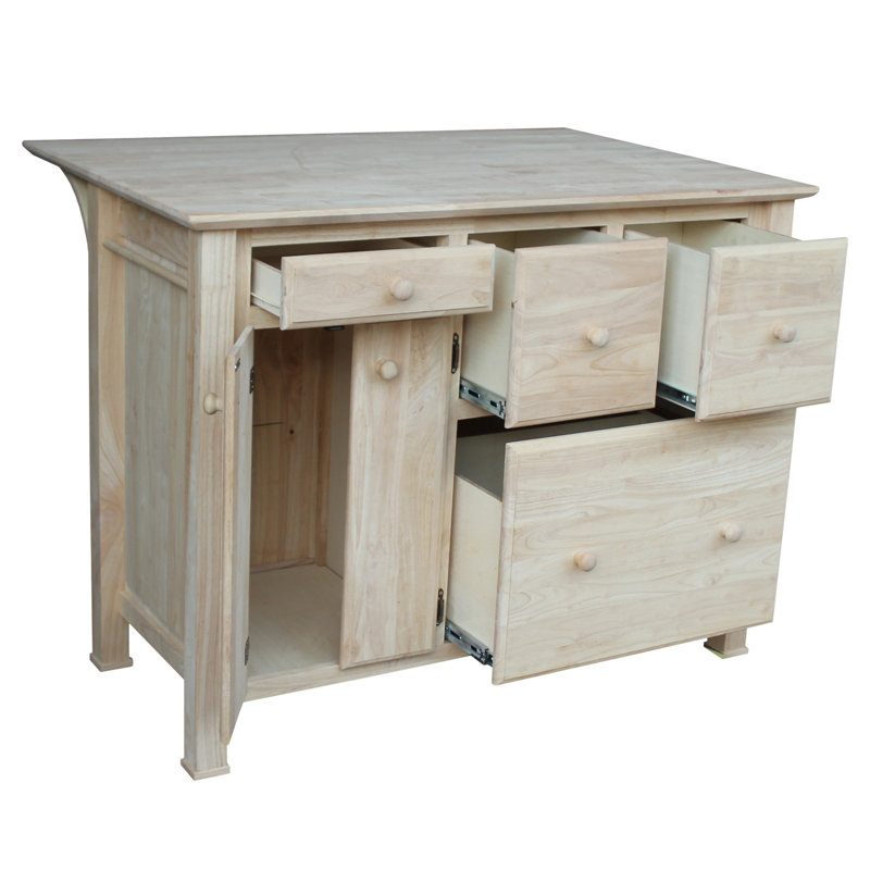 Toby 48" Wide Solid Wood Kitchen Island