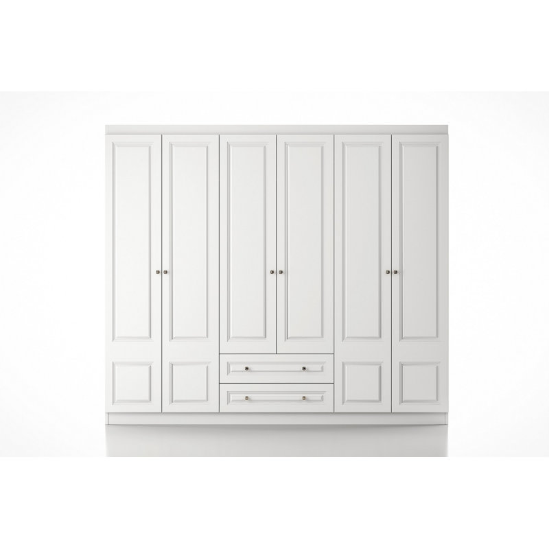 Berend 6 Door Manufactured Wood Wardrobe, 212cm H x 54cm W x 45.8cm D