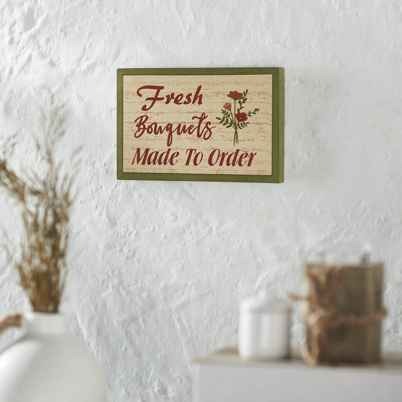 Rustic Moss Green and Tan MDF Framed Wall Sign 6.5" x 10"