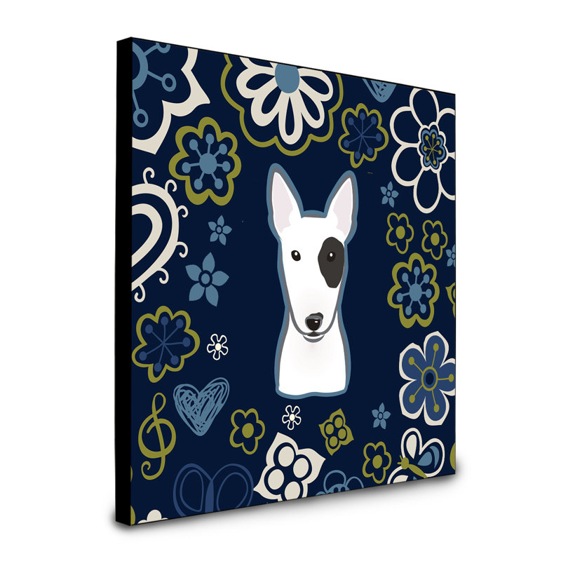Art encadré fleurs teckel à long Bissell, Bull-terrier
