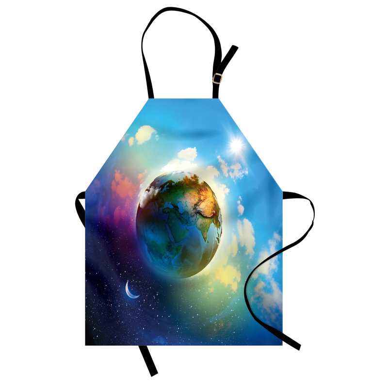 East Urban Home Space Apron Unisex, Cosmos Vibrant Scenery, Adult Size, Blue Violet
