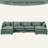 130" Oversized Upholstery Modular Sectional Sofas With Two Ottoman For Living Room-1030951012