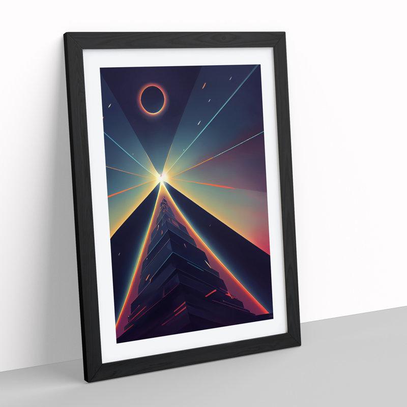 Futuristic City Architecture No.6 Skyscraper - Single Picture Frame Print, 64cm H x 46cm W x 2cm D, Black