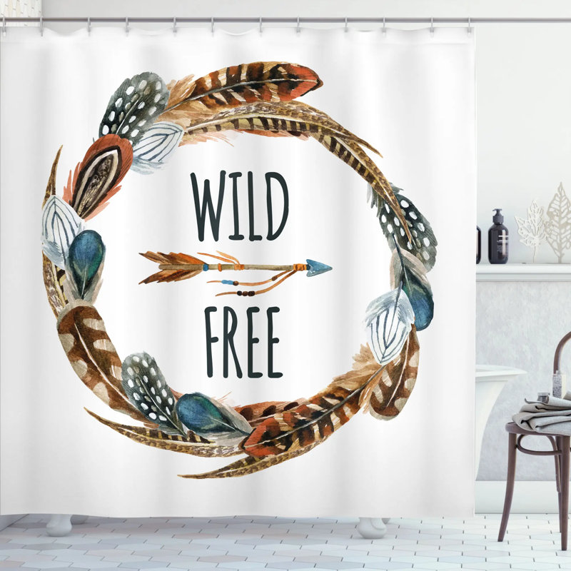 Shower Curtain with Hooks Included, 70" H x 69" W