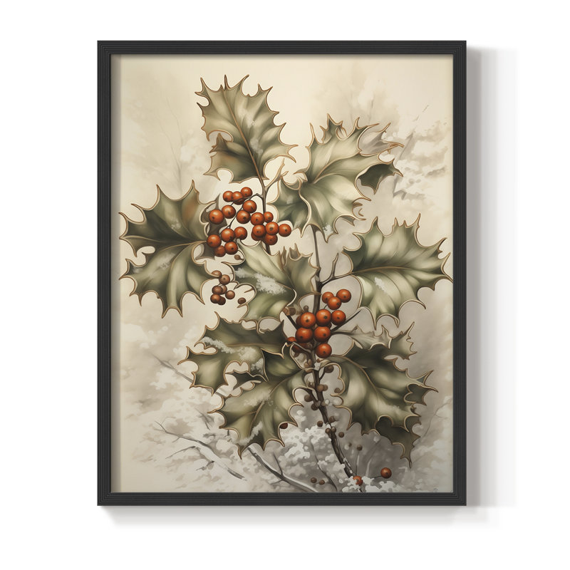 Christmas Holiday Art DCCXIV Framed Print - Solid Wood, H 30 po x l 24 po, Noir, noir, noir, noir
