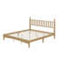 Structure de lit en bois de très grande taille avec tête de lit en forme de gourde, lit plateforme antique soutenu par des lattes de bois-627046049