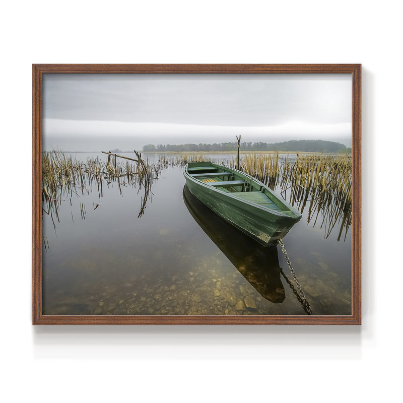 Green One -Framed Print - Restickable, Walnut, 22" H x 28" W