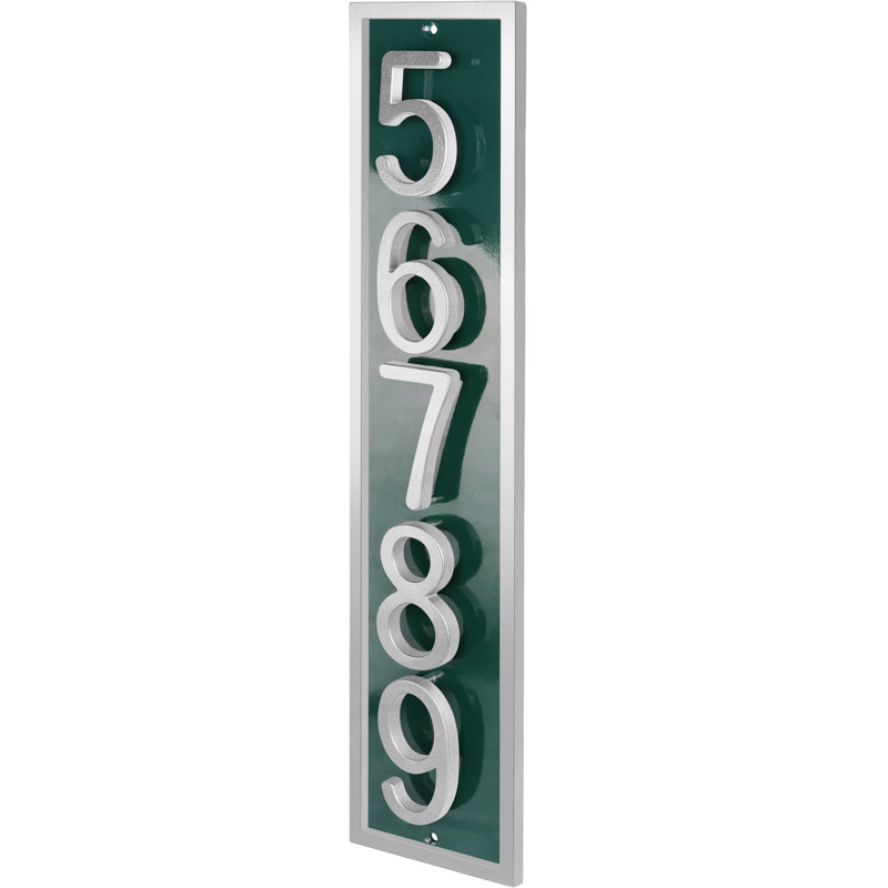 Plaque d'adresse flottante en aluminium Royal Shade, Argent argent, Oui, Vert