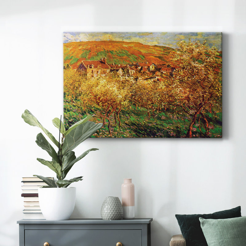 Blooming apple trees by Monet-Gallery Wrapped Canvas, 8" H x 12" W