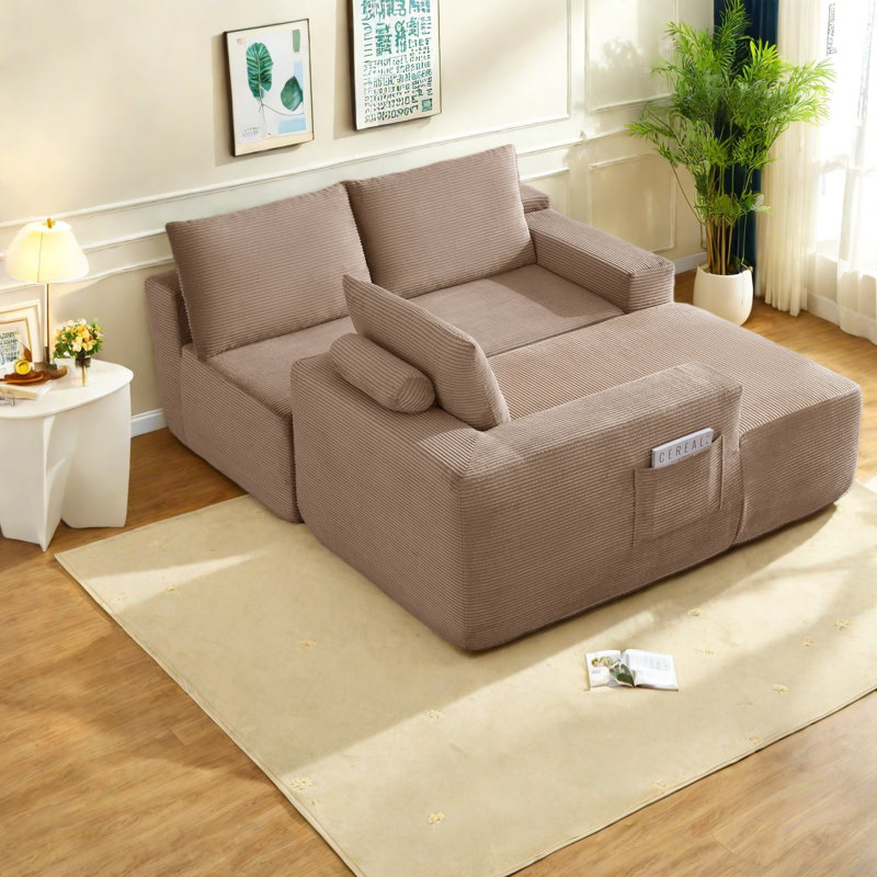 Canapé modulaire en velours côtelé 96,9 pouces
