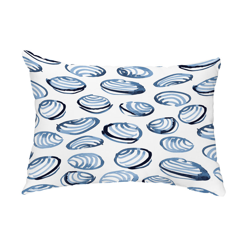 Geometric Outdoor Reversible Throw Pillow, Blue