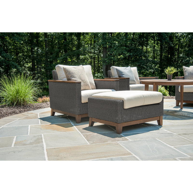 Coral Outdoor Ottoman, Premier Flax, Gray