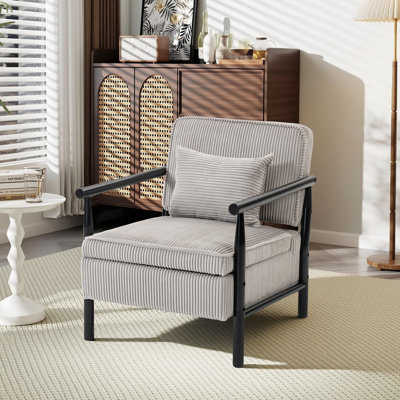 Chaise avec accoudoirs rembourrée Mid-Century