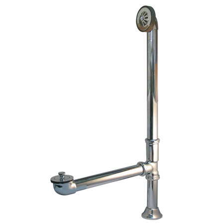 Vintage Leg Tub Drain With Overflow, Chrome