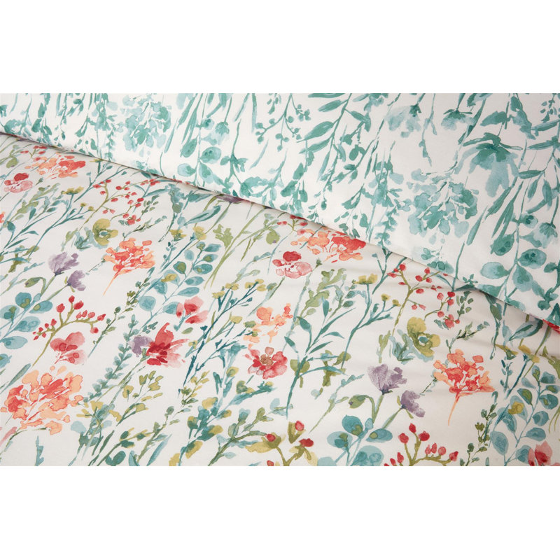 Amaryllis Multi Duvet Cover Set Cotton Blend Duvet Cover Set with Pillowcases Included