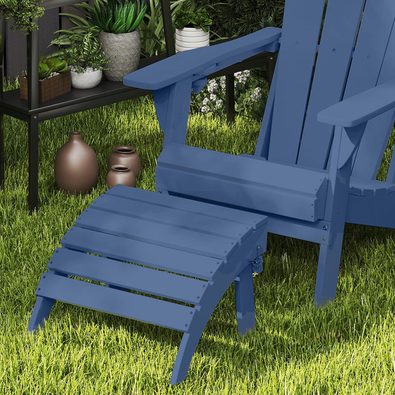 Repose-pieds pliable en plastique PEHD Adirondack, Marine