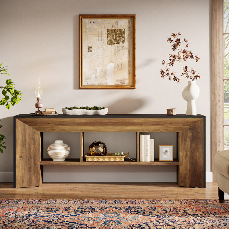 63-inch Low Console Stand With 3 Storage Shelves