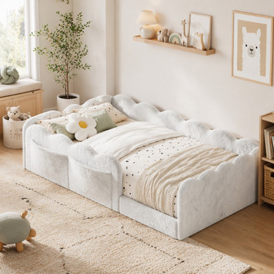 Twin Size Upholstered Floor Bed