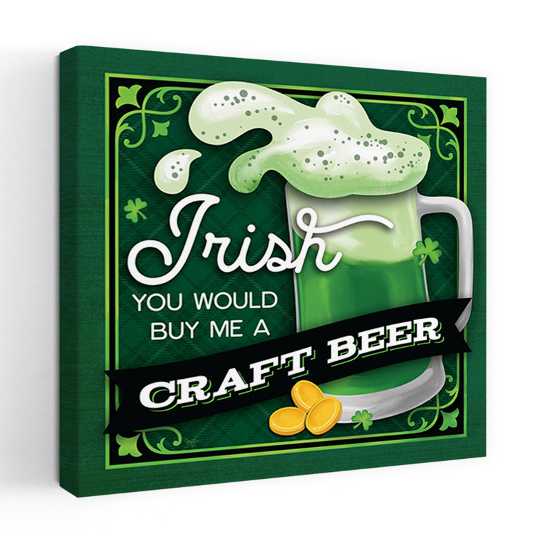 Art contemporain fantaisiste irlandais bière irlandaise, H 18 po x l 18 po