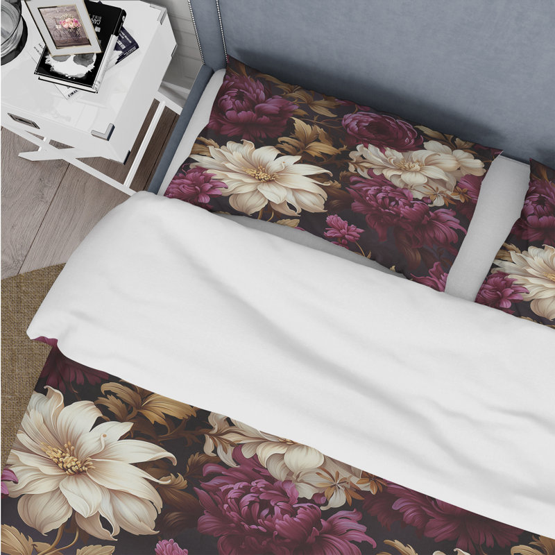 Ensemble de housse de couette Renaissance Revival Victorian, Housse de couette simple + 1 taie décorative stan