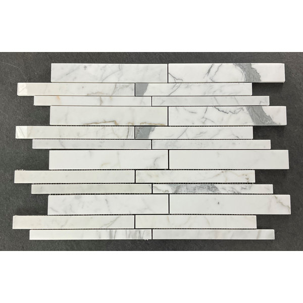 Calacatta Long Brick Marble Mosaic Tile