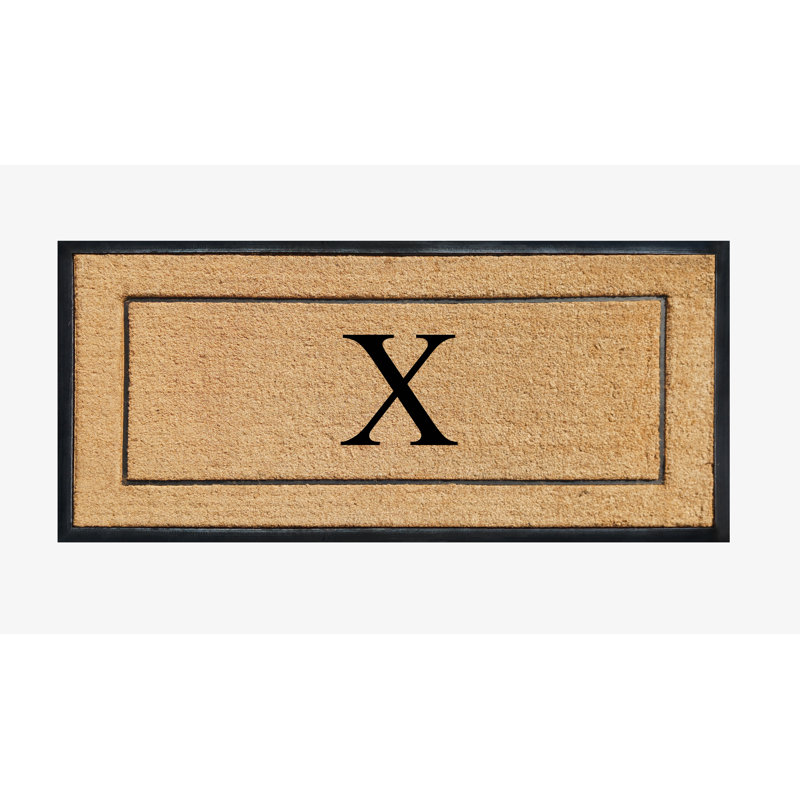 Ironton Natural Coir & Rubber Large Monogrammed Doormat, Thick Durable Entry Mats for Entrance Heavy Duty, Thin Profile, Long Lasting Front Door Mat - 30"x60"