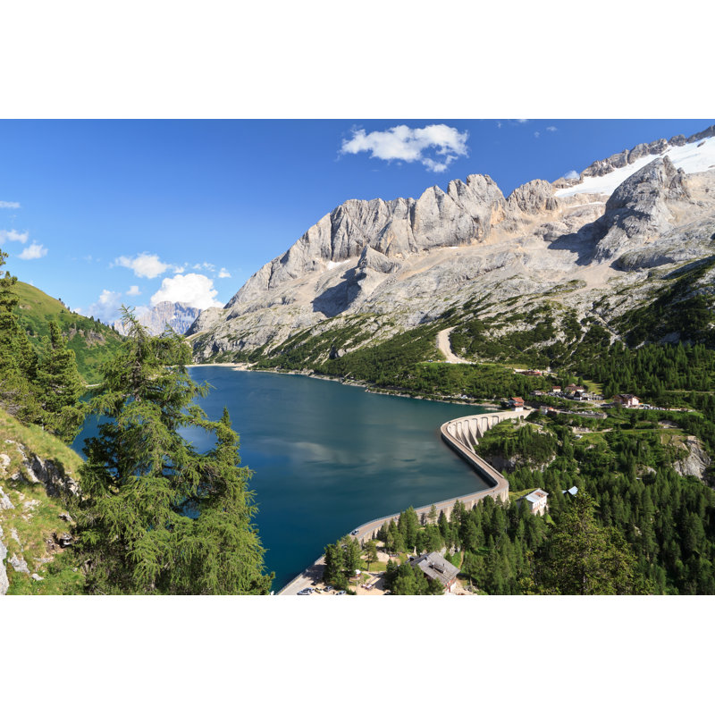 Letourneau Fedaia Pass With Lake - Wrapped Canvas Print, 30cm H x 46cm W x 3.8cm D