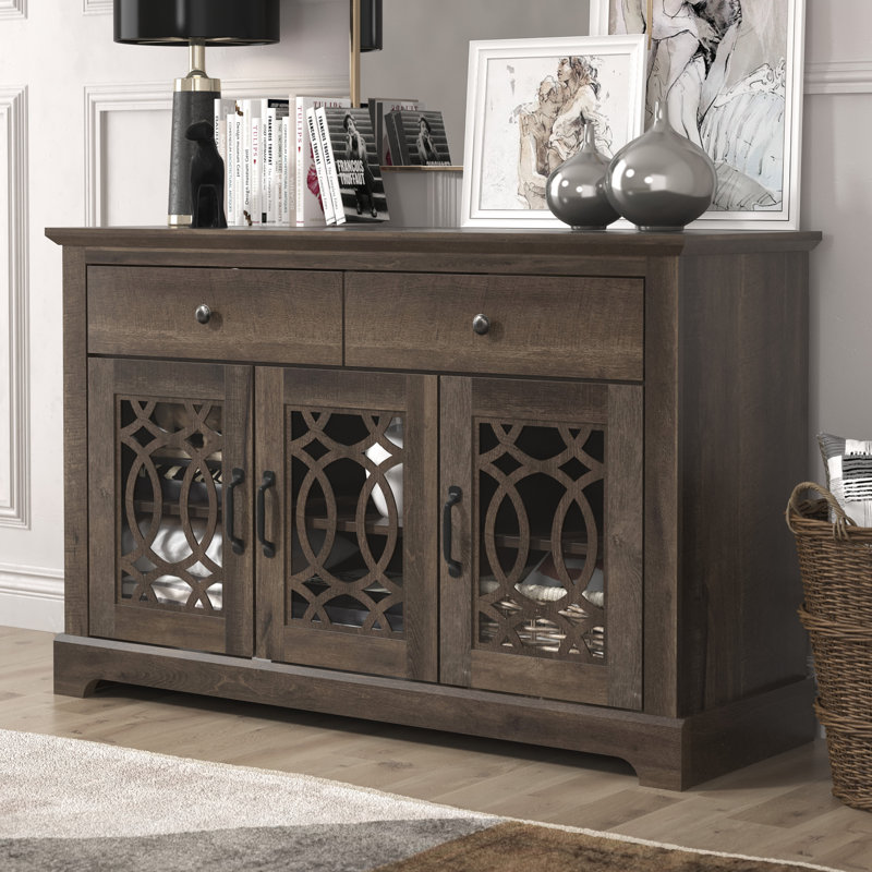 Buffet 2 tiroirs Newmarket, Marron foncé