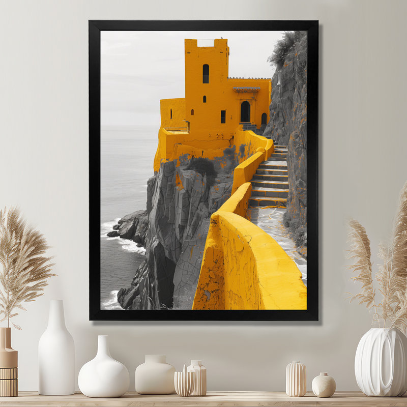 Décoration murale monochrome citadelle Fortress III - Forteresses, Toile encadrée noire simple, H 40 po x l 30 po x P 1,5 po