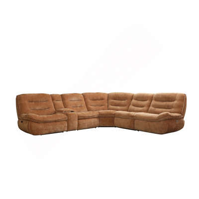 Emmy Orange Chenille Power Motion Sectional Sofa