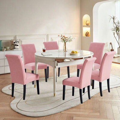 Chair Covers, Dining Chair Slipcovers, Stretch Seat Protector, Set Of 6