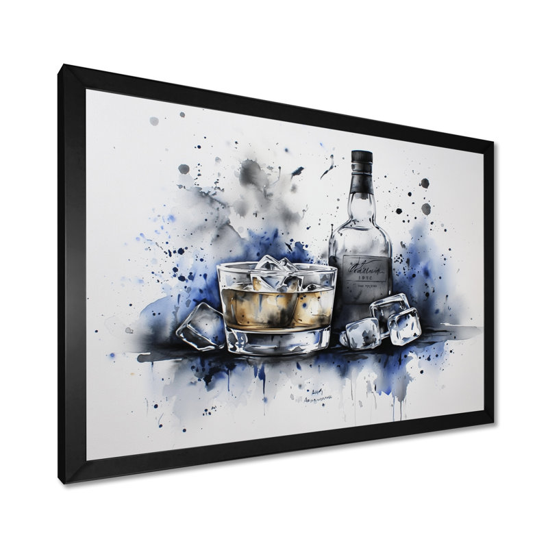 Whiskey On The Rocks - Liquor, reproduction sur toile, H 12 po x l 20 po, Reproduction encadrée d'une seule photo sans pass