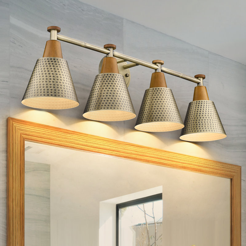 4 - Light Dimmable Vanity Light, Brass