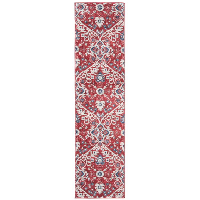 Evart Southwestern Red/Ivory Area Rug, Runner 2' x 8'