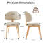 Chaise de salle à manger rembourrée beige de style milieu du siècle, avec dossier incurvé, revêtement en lin et pieds en bois massif naturel.-131234901-131234903
