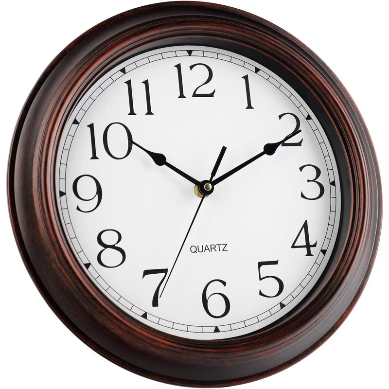 Horloge murale de 30 cm (12 pouces) à piles, silencieuse, pour salon