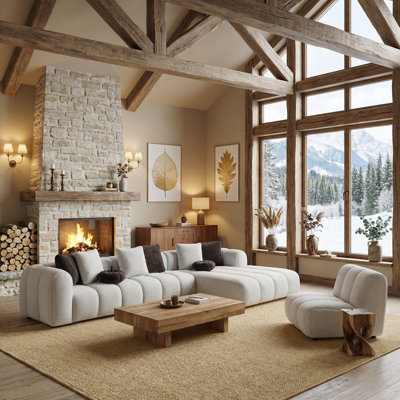 Ensemble de canapé modulaire en lin Luxury
