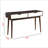 Elegant Presto Sofa Table – Espresso Wood Finish with White Drawers, Tapered Legs & Modern Storage Design