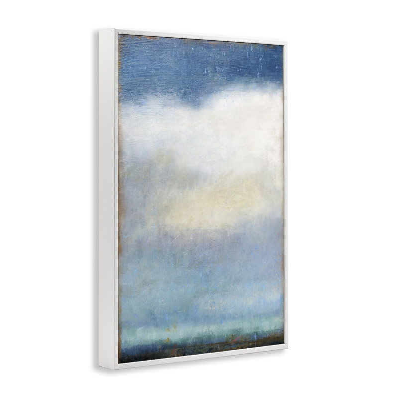 «Rustic Clouds Landscape», art de la giclée encadrée par Suzanne Nicoll, Estampe numérique encadrée blanc bord de mer