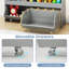 Organisateur de rangement de jouets pour enfants avec 2 tiroirs, compartiment ouvert pour enfants, gris