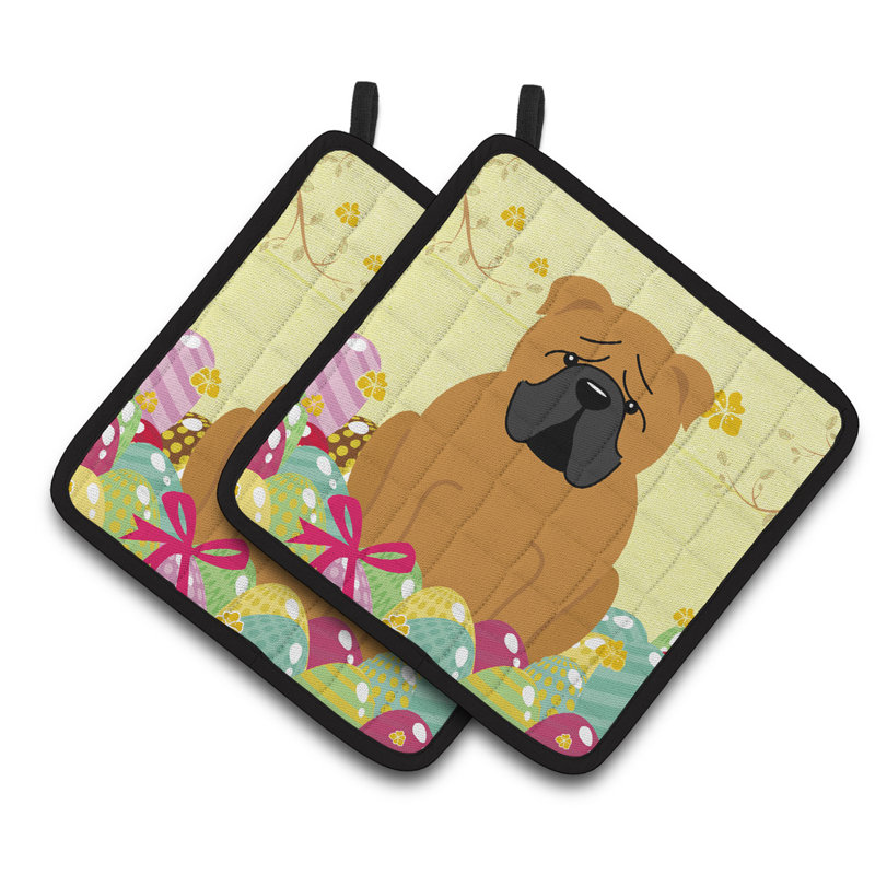 Cuisinier poignée de pâques œufs caroline anglais bouledogue