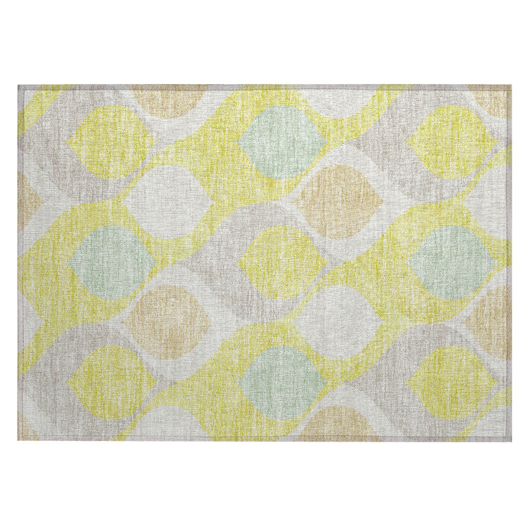 Washable Geometric Indoor / Outdoor Rug