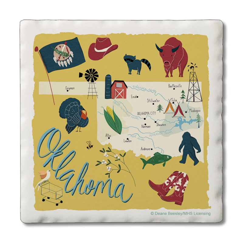 Ensemble de sous-verres Oklahoma Home 4 pièces