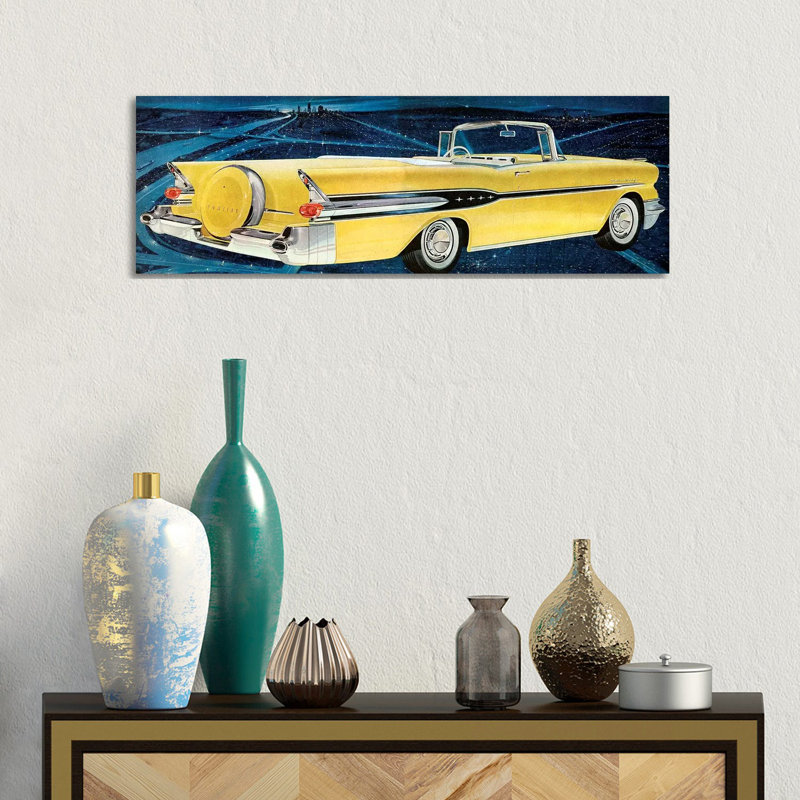 1957 Pontiac Magazine Advert Detail by The Advertising Archives - Wrapped Canvas Panoramic Painting
