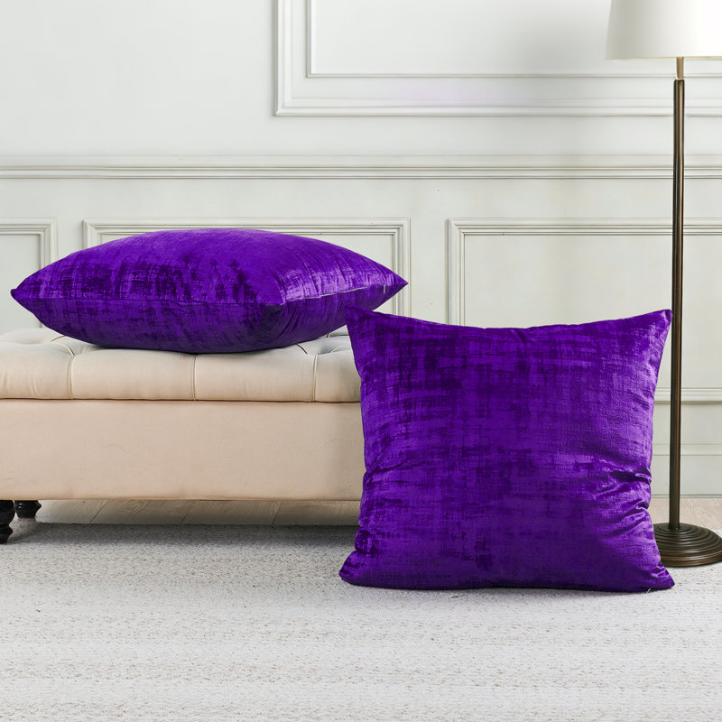 Textured Velvet Euro Reversible Pillow Cover, Imperial Purple