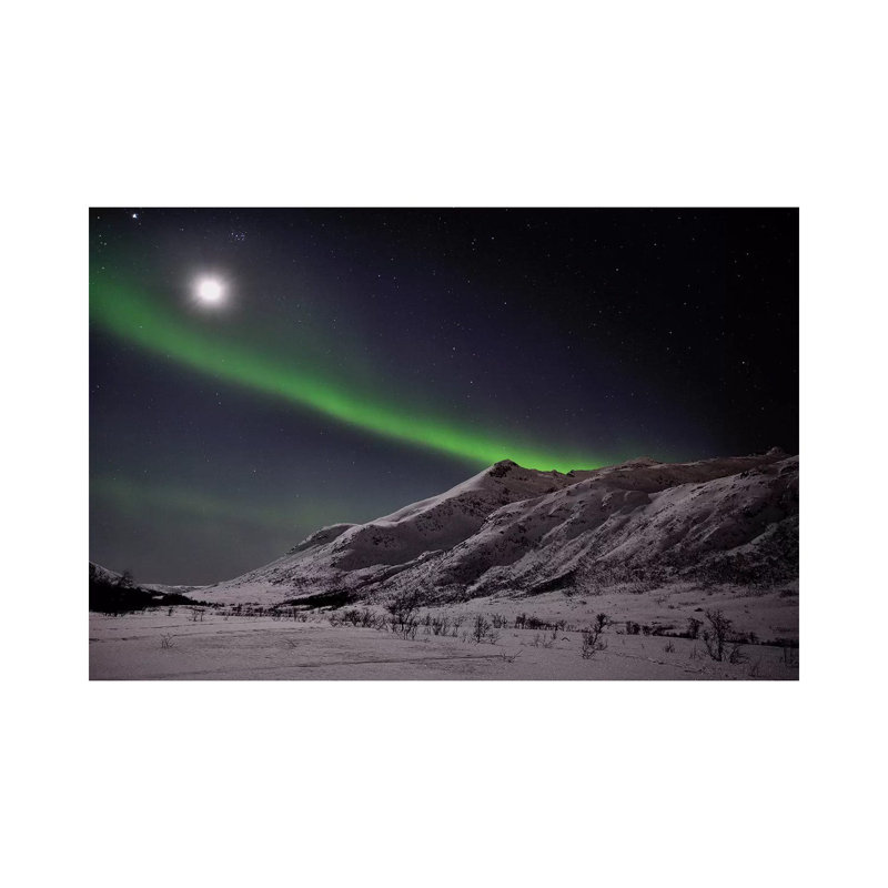 Full Moon And Aurora Borealis by Elmar Weiss - Wrapped Canvas Print, 66.04 cm H x 45.72 cm W x 1.91 cm D